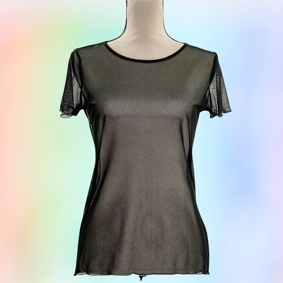 ANTISTAR Sheer Mesh Black Short Sleeve T-Shirt - Picture 10 of 10